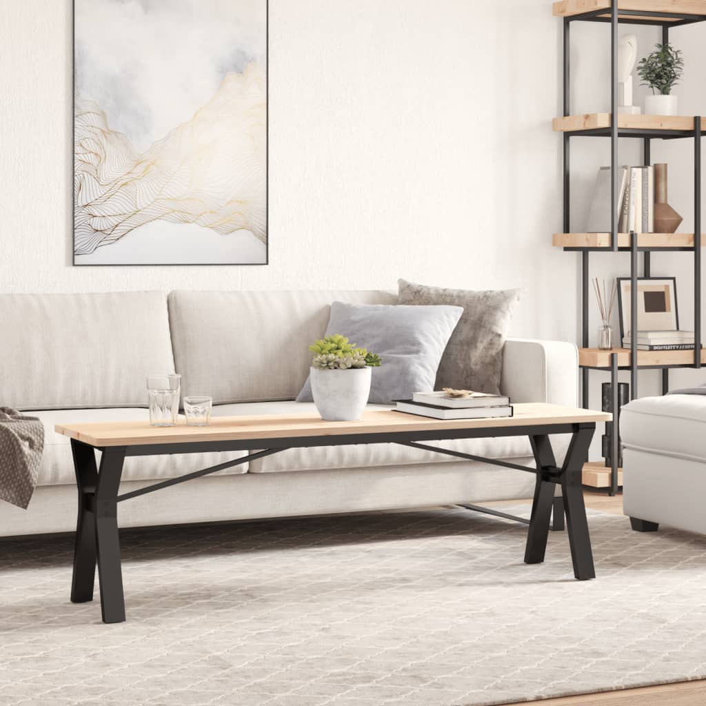 Table basse en Y avec structure en acier 140x30x43 cm