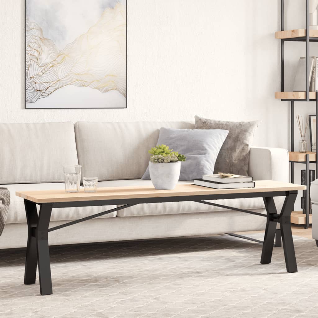 Table basse en Y avec structure en acier 140x30x43 cm