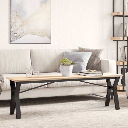 Table basse en Y avec structure en acier 140x30x43 cm