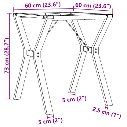 Esstisch-Gestell in Y-Form 60x60x73 cm Stahl