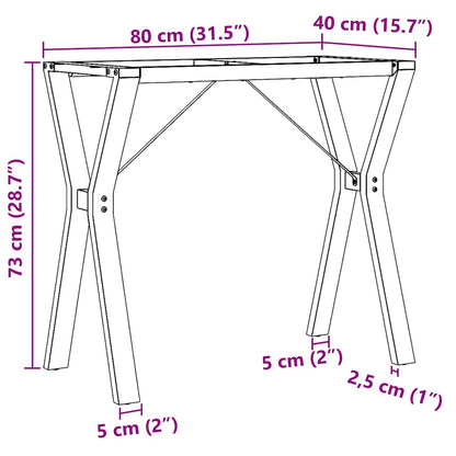 Esstisch-Gestell in Y-Form 80x40x73 cm Stahl