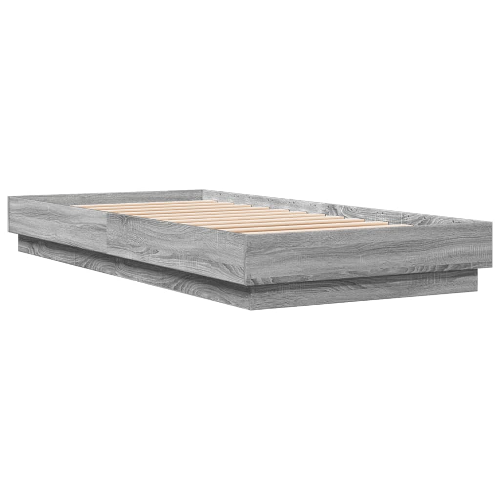 Cadre de lit Sonoma gris 100x200 cm en bois