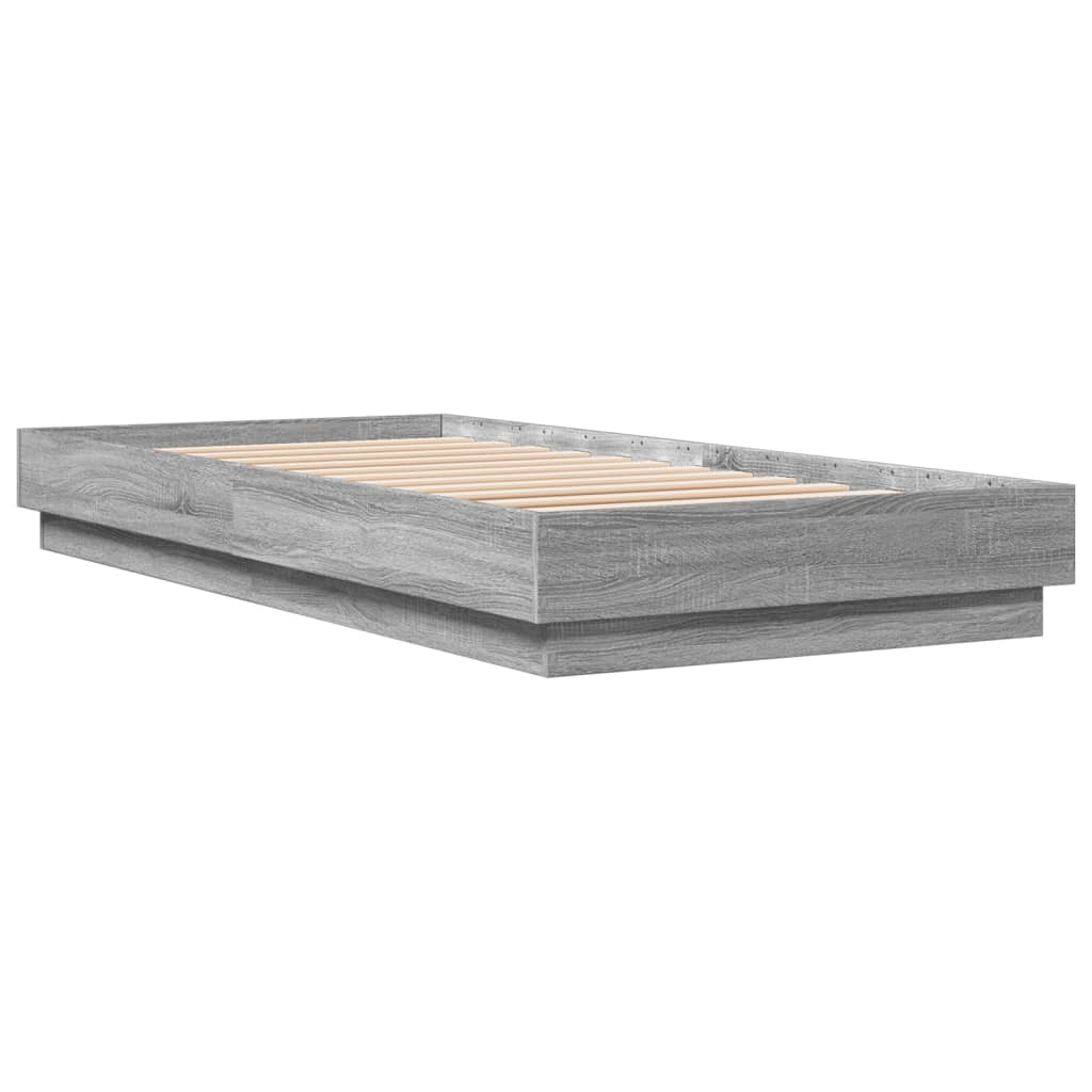 Bettgestell Grau Sonoma 100x200 cm Holzwerkstoff