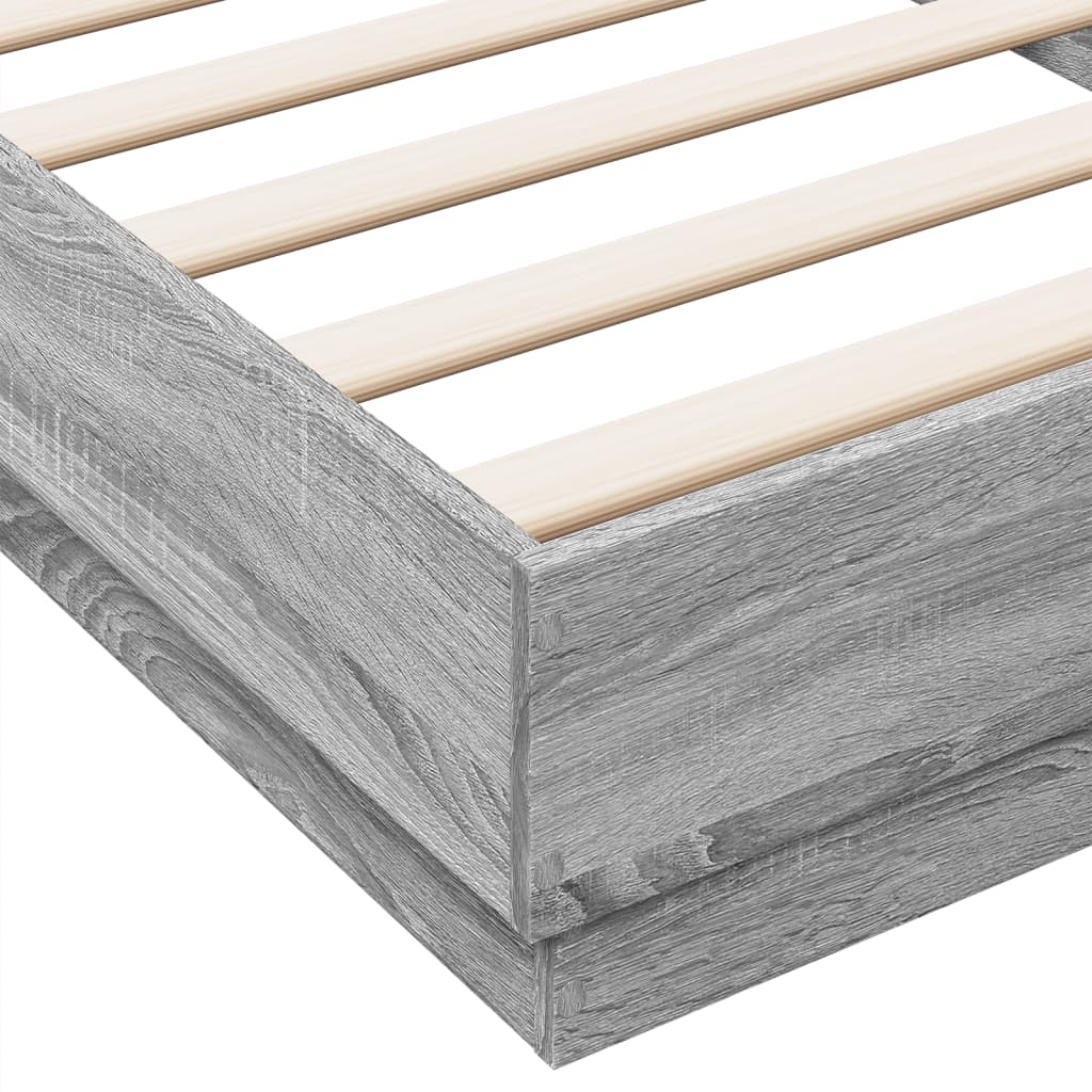 Cadre de lit Sonoma gris 100x200 cm en bois