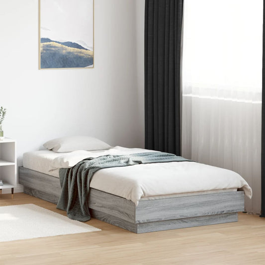 Cadre de lit Sonoma gris 100x200 cm en bois