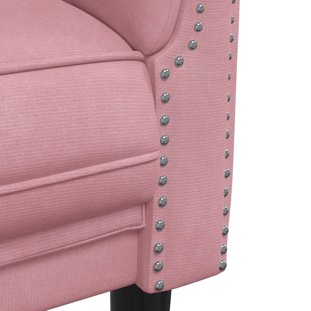 2-piece sofa set pink velvet