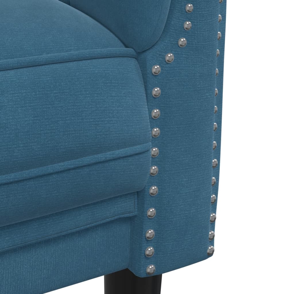 2-piece sofa set blue velvet