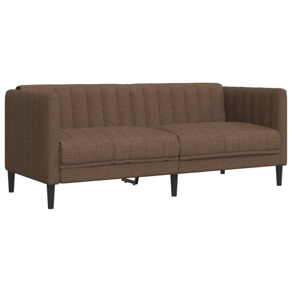 Ensemble de canapé 3 pièces en tissu marron