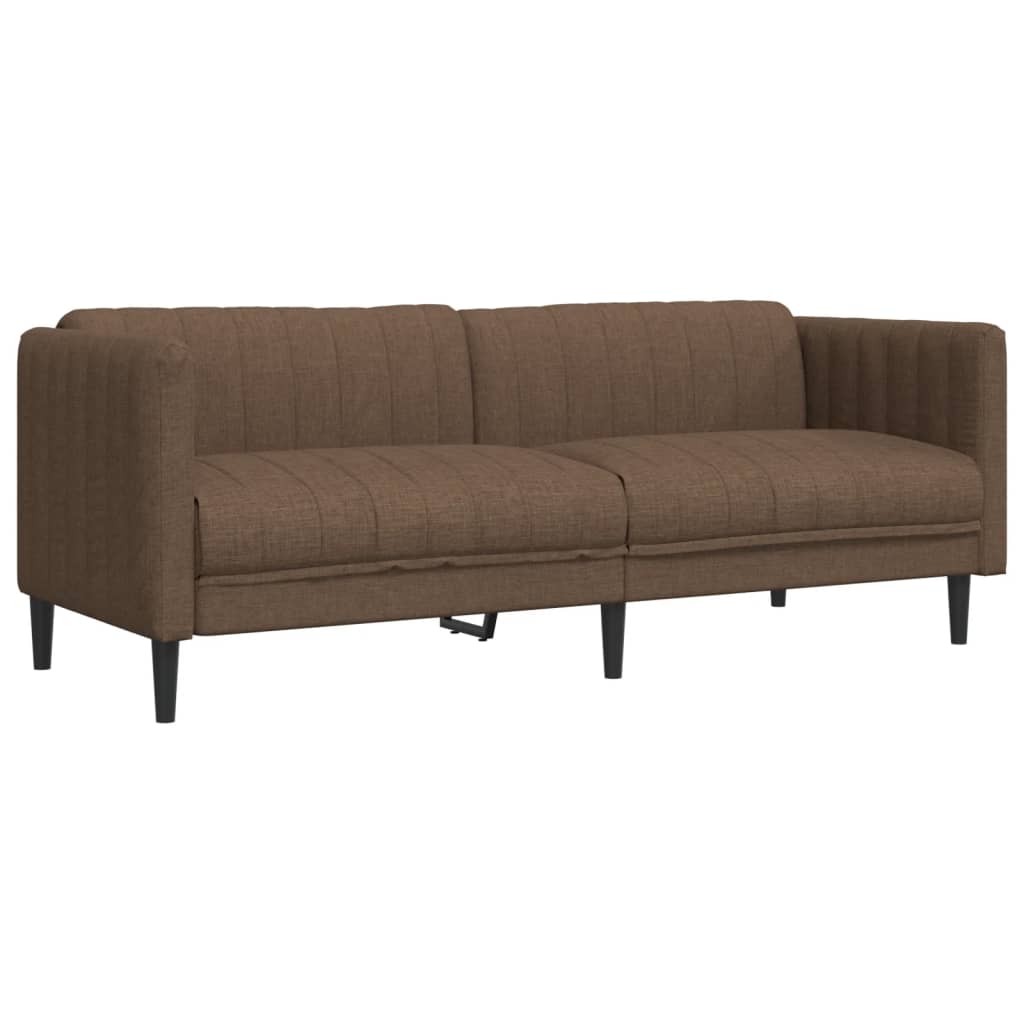 Ensemble de canapé 3 pièces en tissu marron