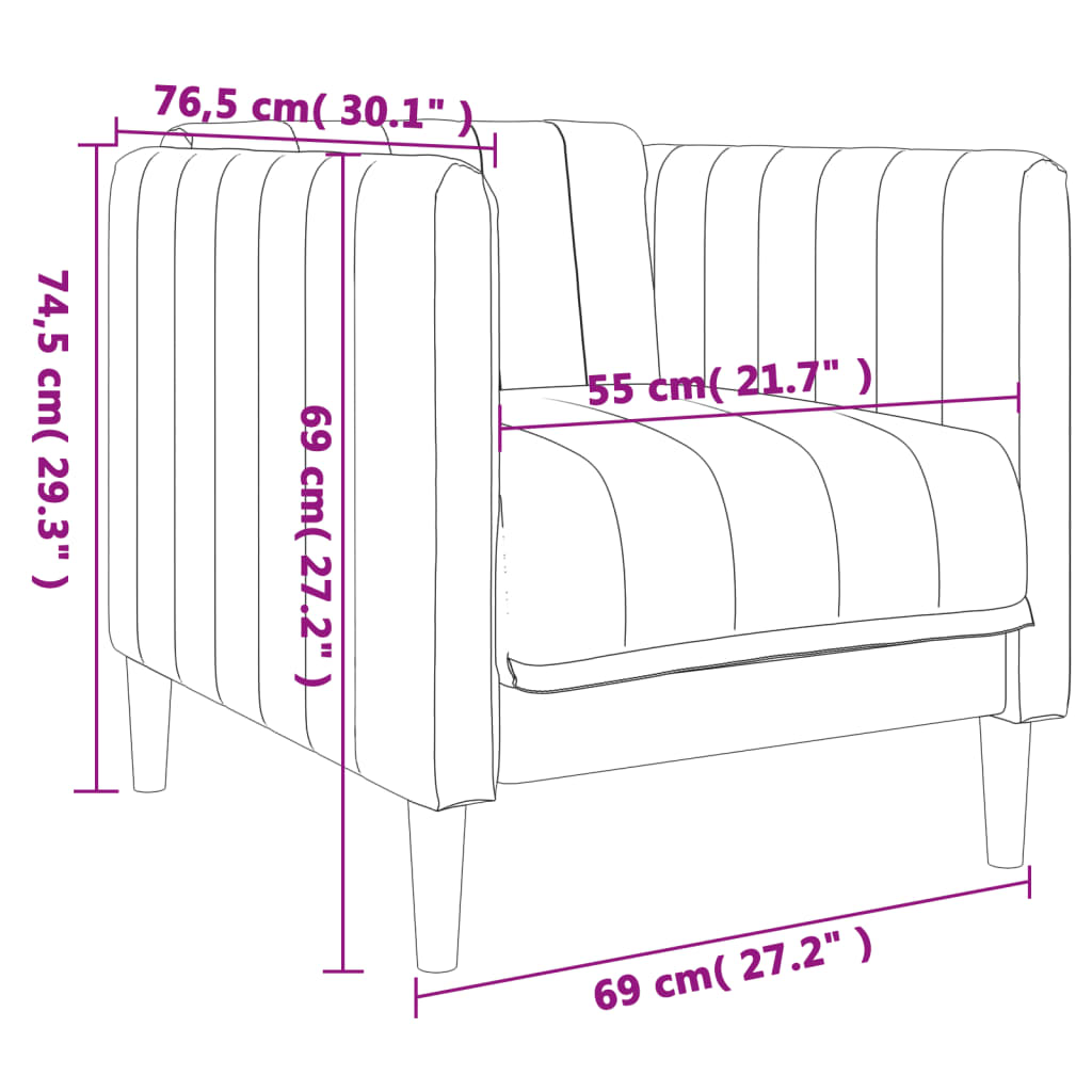 Ensemble de canapé 3 pièces en tissu marron