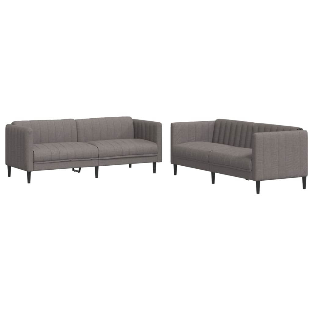 2-piece sofa set in taupe fabric