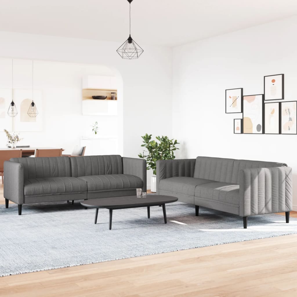 2-piece sofa set in taupe fabric
