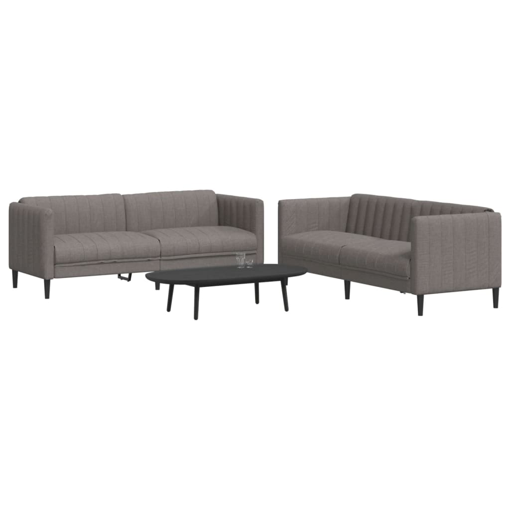 2-piece sofa set in taupe fabric