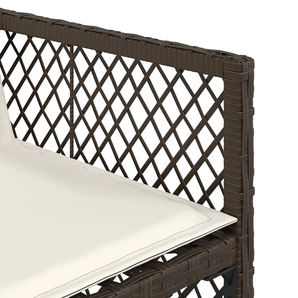 9-tlg. Garten-Essgruppe mit Kissen Braun Poly Rattan