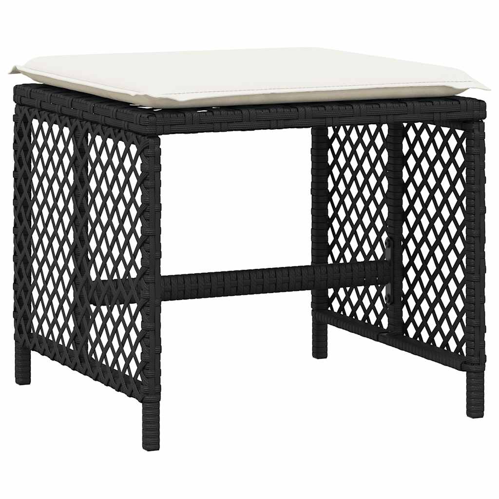 15-tlg. Garten-Essgruppe mit Kissen Schwarz Poly Rattan