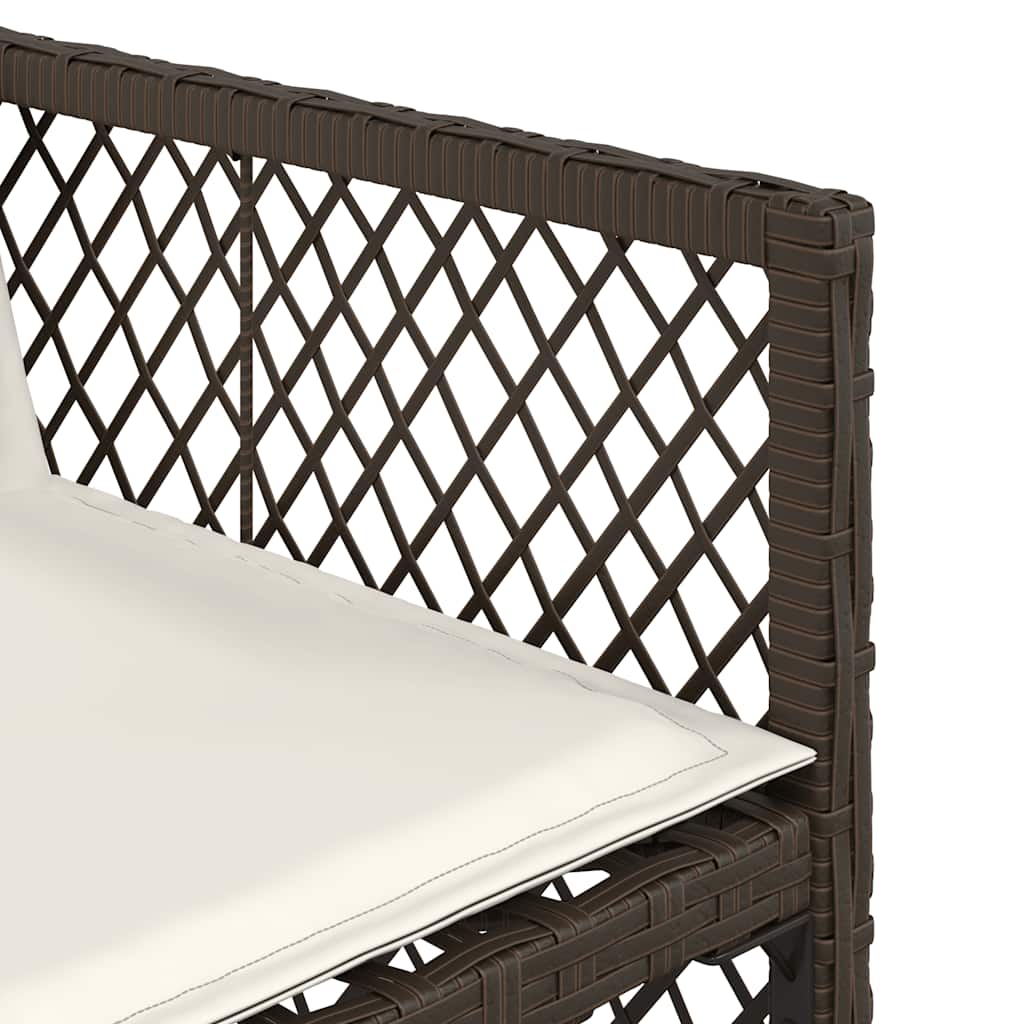 17-tlg. Garten-Essgruppe mit Kissen Braun Poly Rattan