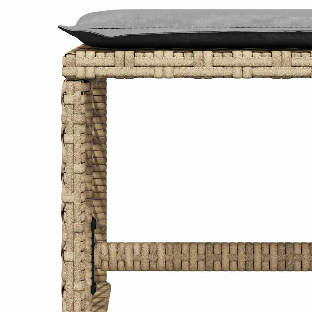 17-tlg. Garten-Essgruppe mit Kissen Beige Poly Rattan