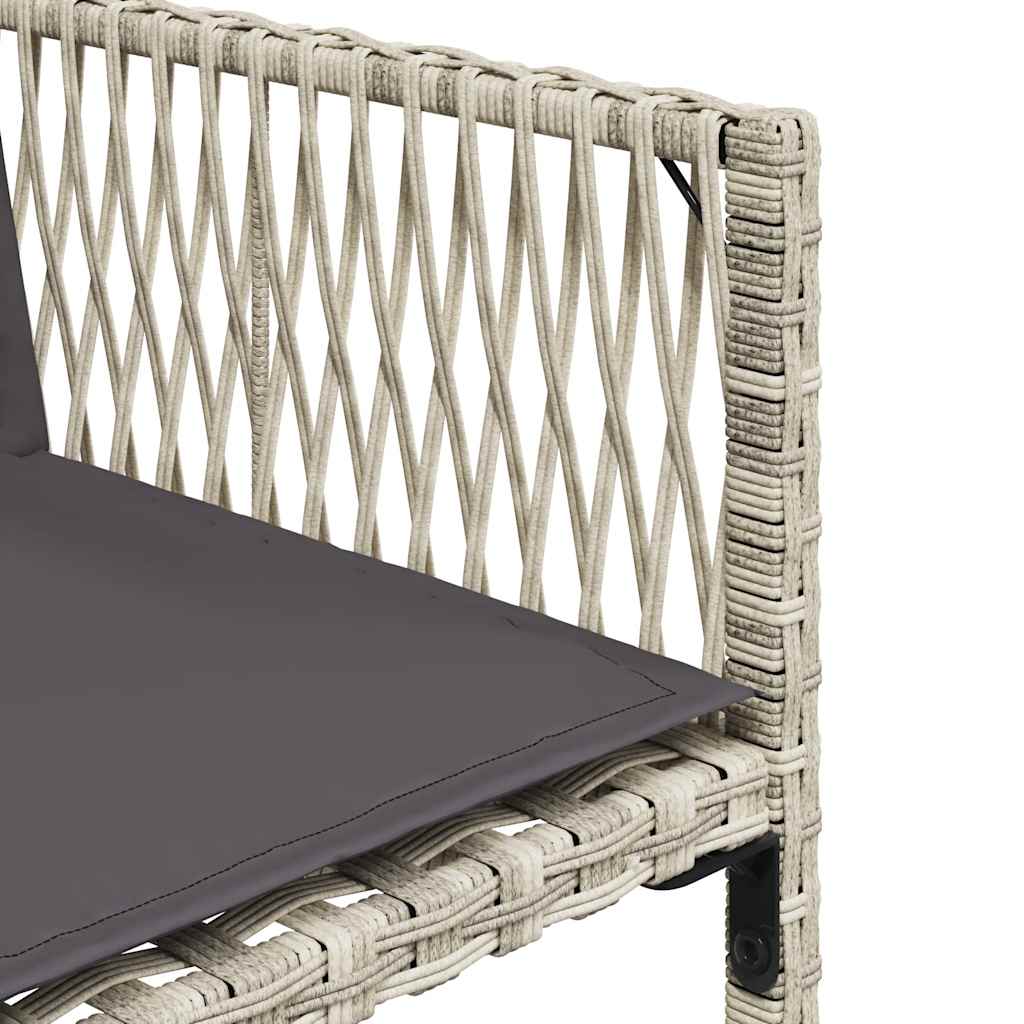 13-tlg. Garten-Essgruppe mit Kissen Hellgrau Poly Rattan