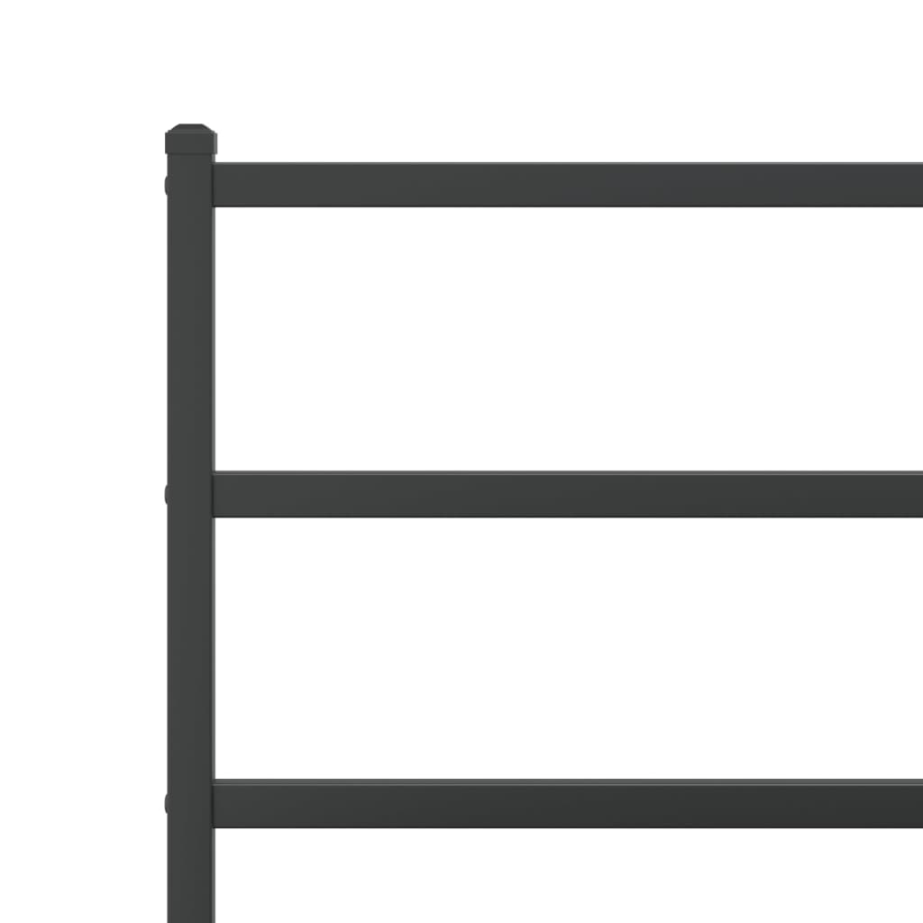 Bed frame with headboard metal black 100x190 cm