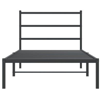 Bettgestell mit Kopfteil Metall Schwarz 107x203 cm