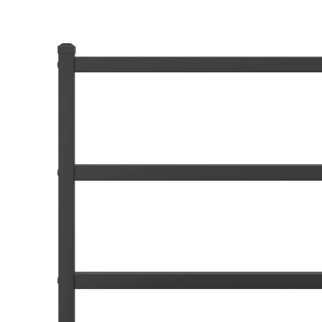 Bed frame with headboard metal black 140x200 cm