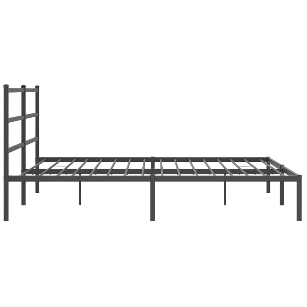 Bed frame with headboard metal black 183x213 cm