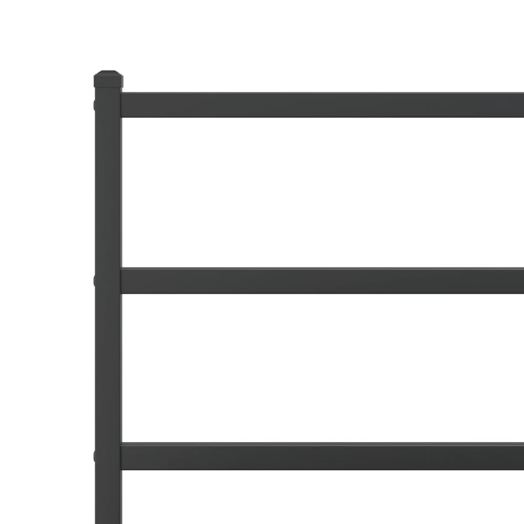Bed frame with head and footboard metal black 80x200 cm