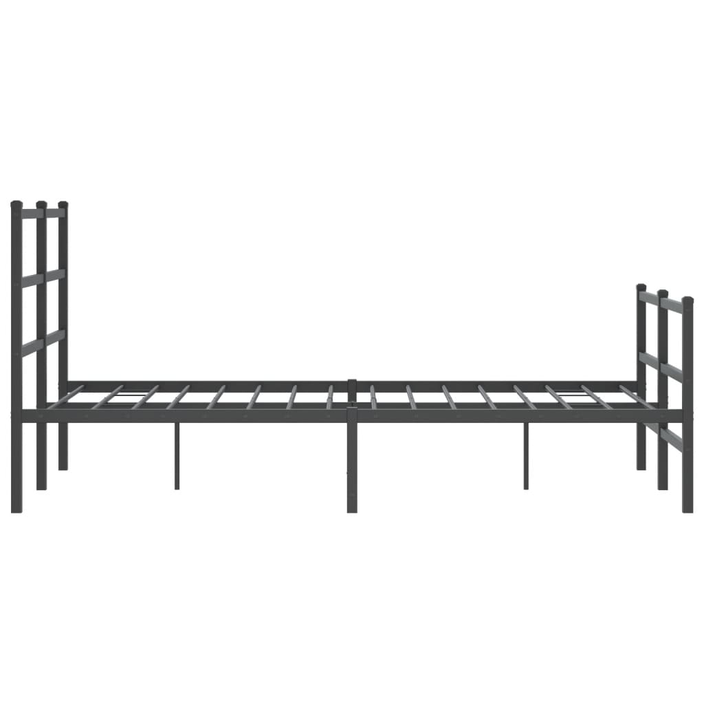Bed frame with head and footboard metal black 120x200 cm