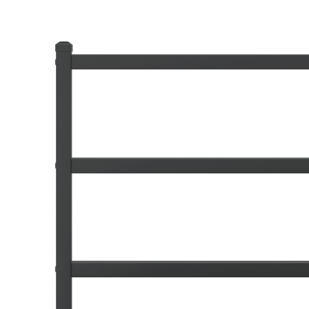 Bed frame with head and footboard metal black 120x200 cm
