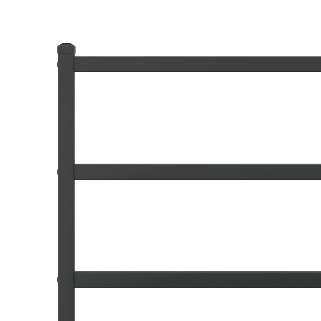 Bed frame with head and footboard metal black 135x190 cm