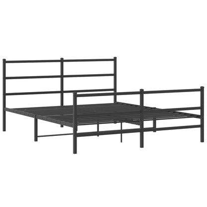 Bettgestell mit Kopf- und Fußteil Metall Schwarz 160x200 cm