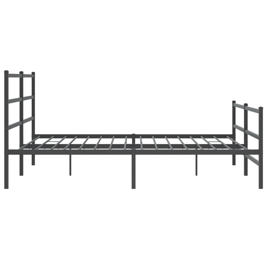 Bed frame with head and footboard metal black 183x213 cm