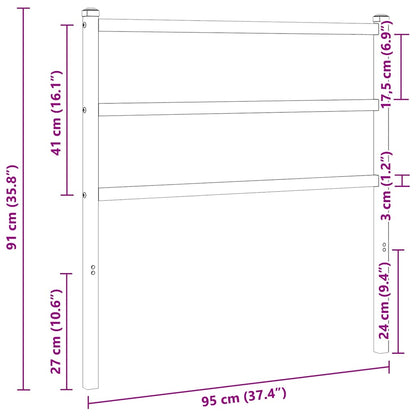 Ersatz-Kopfteil Metall Schwarz 90 cm