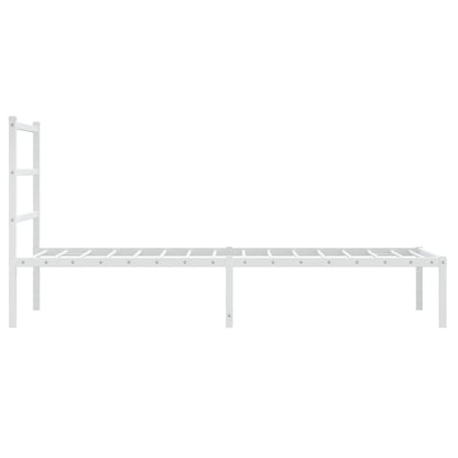 Bettgestell mit Kopfteil Metall Weiß 90x190 cm
