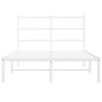 Bettgestell mit Kopfteil Metall Weiß 120x190 cm