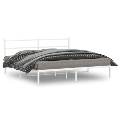 Bettgestell mit Kopfteil Metall Weiß 180x200 cm