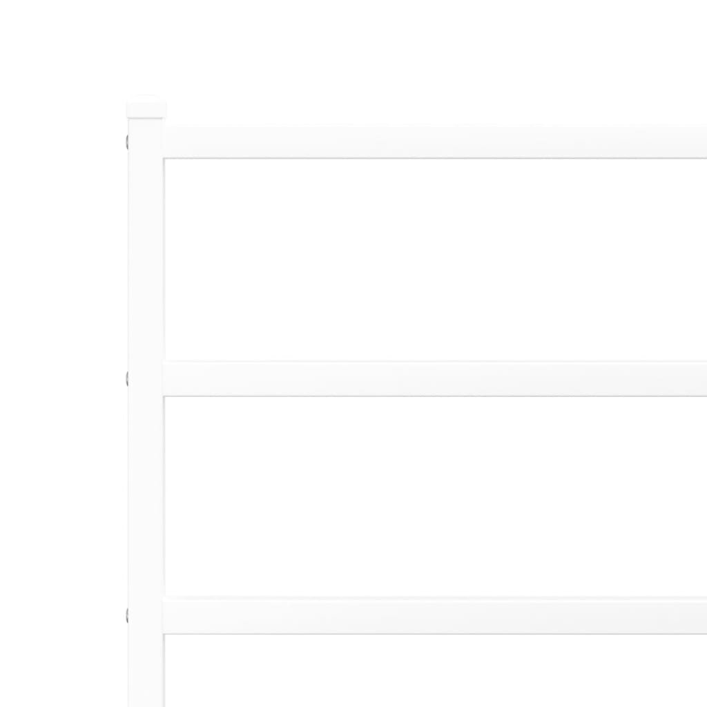 Bed frame with headboard metal white 200x200 cm