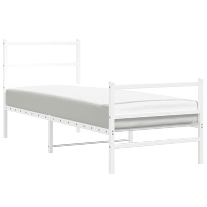 Bettgestell mit Kopf- und Fußteil Metall Weiß 80x200 cm