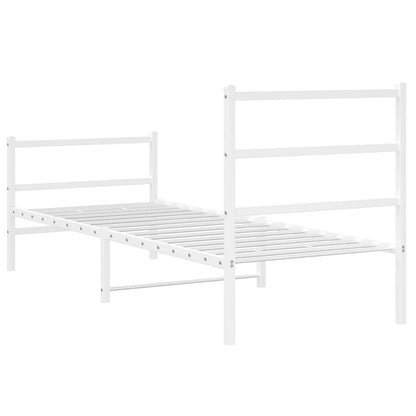 Bettgestell mit Kopf- und Fußteil Metall Weiß 80x200 cm
