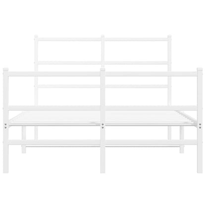 Bettgestell mit Kopf- und Fußteil Metall Weiß 120x200 cm