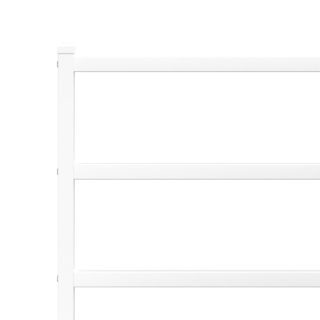 Bed frame with head and footboard metal white 140x200 cm