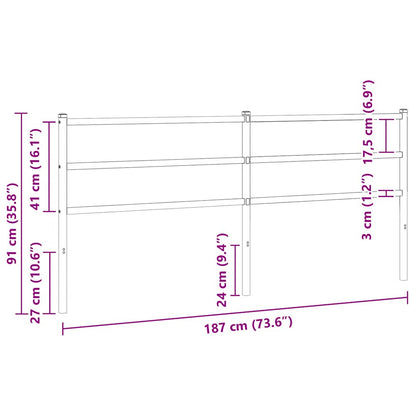 Ersatz-Kopfteil Metall Weiß 180 cm