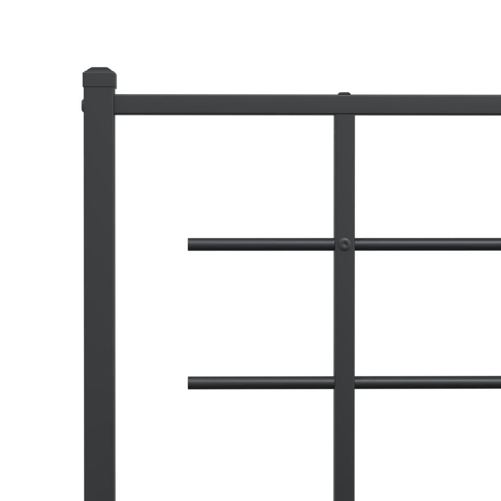Bed frame with headboard metal black 183x213 cm