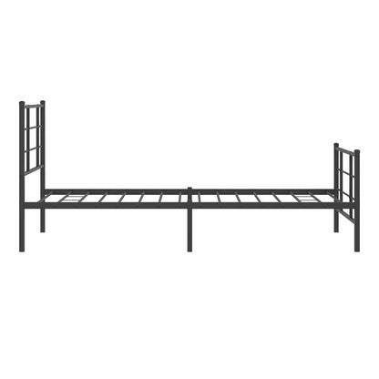 Bettgestell mit Kopf- und Fußteil Metall Schwarz 90x200 cm