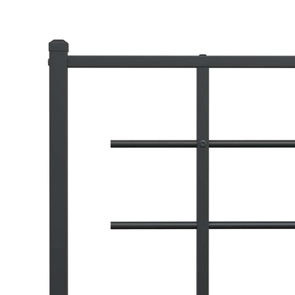 Bettgestell mit Kopf- und Fußteil Metall Schwarz 90x200 cm