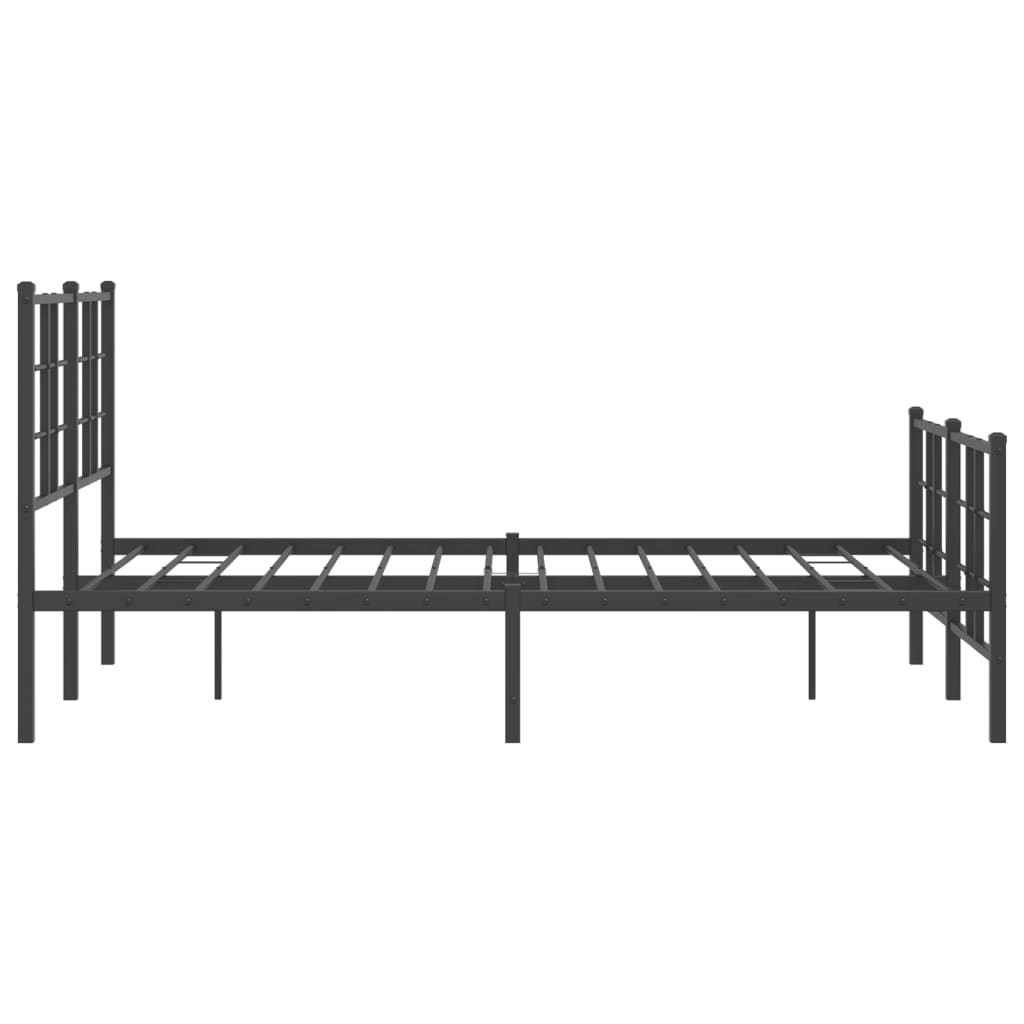 Bed frame with head and footboard metal black 120x200 cm