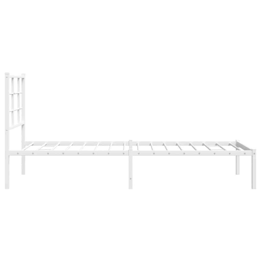 Bettgestell mit Kopfteil Metall Weiß 80x200 cm