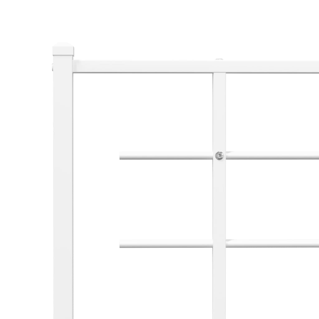 Bed frame with headboard metal white 120x200 cm