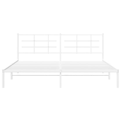 Bettgestell mit Kopfteil Metall Weiß 200x200 cm