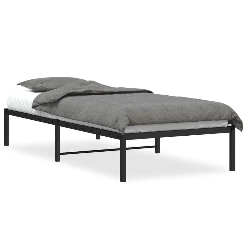 Black metal bed frame 90x190 cm